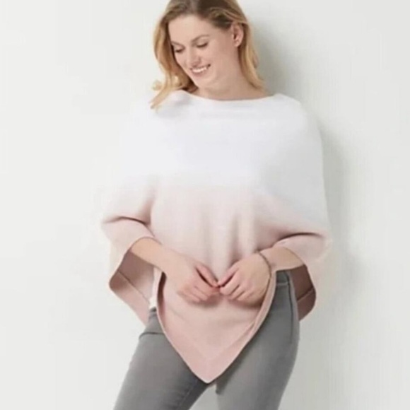 Barefoot Dreams Ombre Cozy Chic Ultra Lite Rose Mist Poncho Size OS Plus - Picture 1 of 13